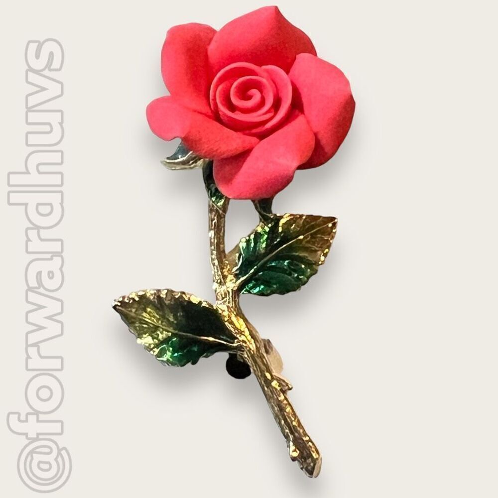 Bundle Sale 3 for $15 | Floral Coral Flower Brooch in Box (3 of 3)